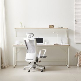 하딘 화이트 선반형 철제 책상 1800 CNM030C
