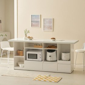 올라 인조대리석 아일랜드 식탁 홈바 테이블 조리대 수납장 1900 YDF204C